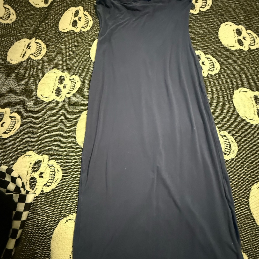 SHEIN Strapless Navy Blue Dress